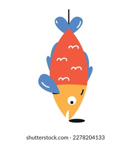 Check this flat icon of fish prank 