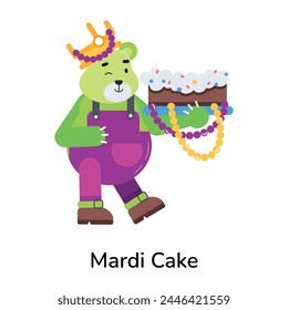 Check this flat icon of mardi cake 