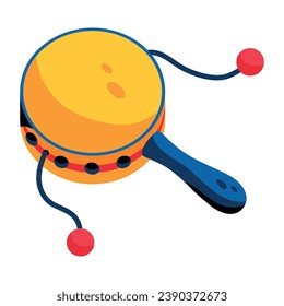 Check this flat icon of rattle drum 