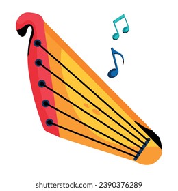 Check this flat icon showing kantele music 