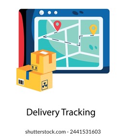 Check this flat icon showing delivery tracking concept 