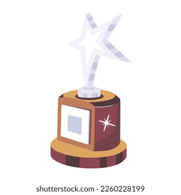 Comprobar este icono plano del trofeo estrella 
