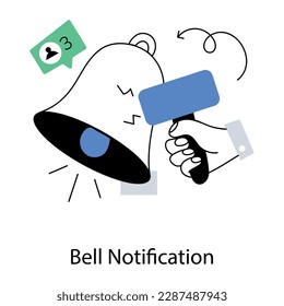 Check this flat illustration of bell notification 