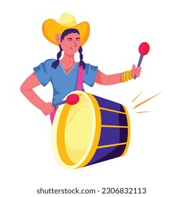 Comprobar esta ilustración plana de la música de tambor 