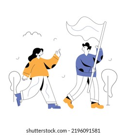 Check this flat illustration of team accomplishment 