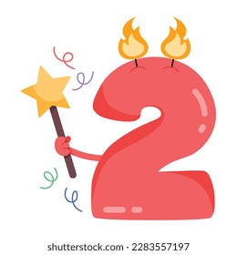 Check this flat sticker of birthday candle 
