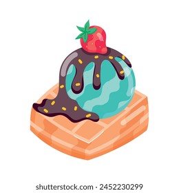 Check this flat sticker of dessert serving