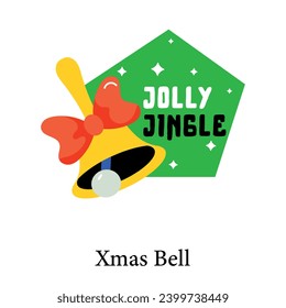 Check this flat sticker showing xmas bell 