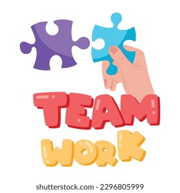 Check this flat sticker of teamwork 