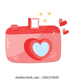 Überprüfen Sie diesen flachen Aufkleber für Valentinfotografie 