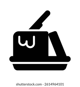 Check this glyph style icon of butter with knife