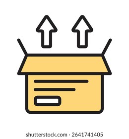 Check this handy filled line style icon of unboxing product