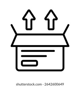 Compruebe este icono de estilo de línea práctico de desempaquetar producto