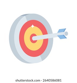 Check this isometric icon featuring advertising target indicator