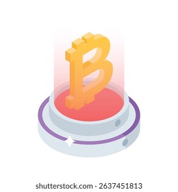 Check this isometric style icon of btc cryptocurrency