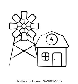 Check this latest hand drawn icon of farm energy