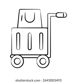 Check this latest hand drawn style icon of shopping trolley