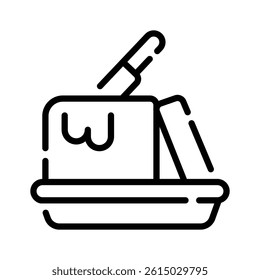 Check this line style icon of butter with knife