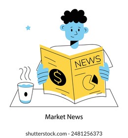 Check this linear mini illustration of market news 