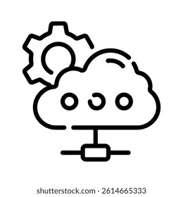 Check this linear style icon of cloud management concept