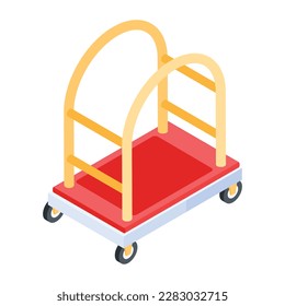 Überprüfen Sie diese moderne 3D-Ikone des Gepäckwagens 