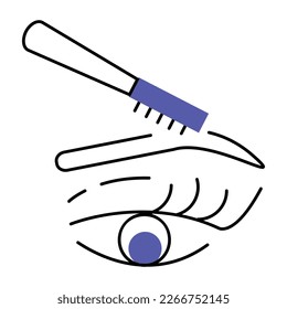 Check this modern eyebrow brush linear style icon 