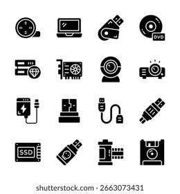 Check this modern set showing db and storage glyph icons