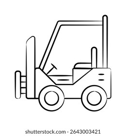 Check this our premium doodle style icon of warehouse forklift
