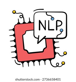 Check this premium hand drawn icon of nlp chip, ready to use