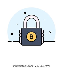 Check this premium icon of bitcoin lock in trendy style