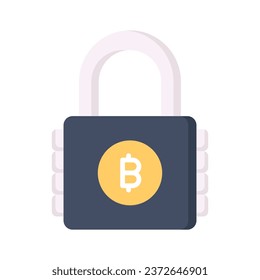 Check this premium icon of bitcoin lock in trendy style