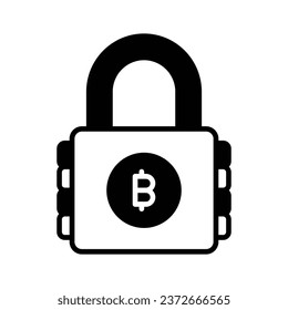 Check this premium icon of bitcoin lock in trendy style
