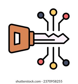 Check this premium icon of digital key in trendy style