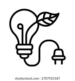 Compruebe este icono de estilo de línea premium del concepto de energía verde