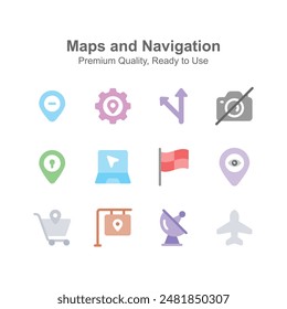 Check this premium quality maps and navigation icons set