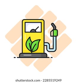 Compruebe este vector de calidad superior de la estación de biocombustible, icono bien diseñado de eco-combustible en estilo editable