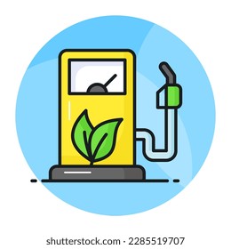 Compruebe este vector de calidad superior de la estación de biocombustible, icono bien diseñado de eco-combustible en estilo editable