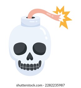 Check this scary flat sticker of skull bomb 
