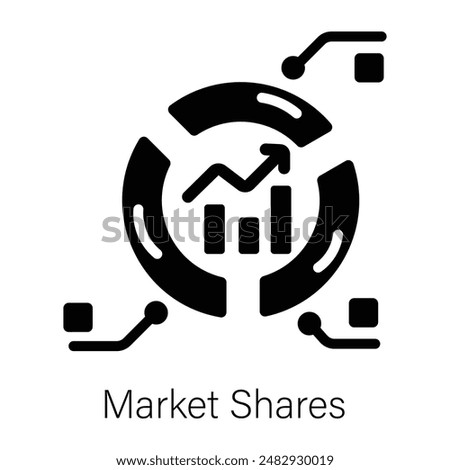 Check this solid icon of market shares 