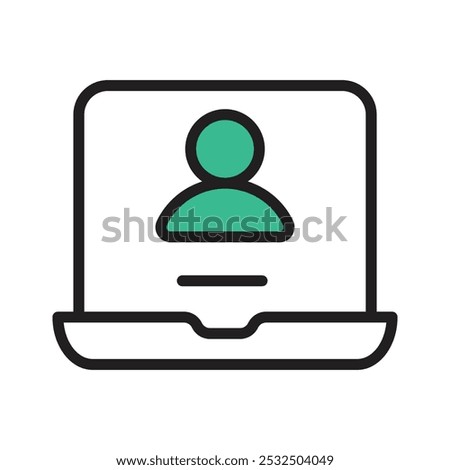 Check this trendy flat icon of video person