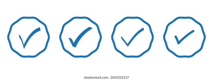 Aktivieren oder aktivieren Sie die Symbole. Große Auswahl an schwarzen Scheck- oder Häkchen-Symbolen für das Design. Symbol einzeln prüfen