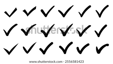 Check or tick icons. Big set of check symbol