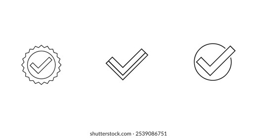 Check or tick  icons set.