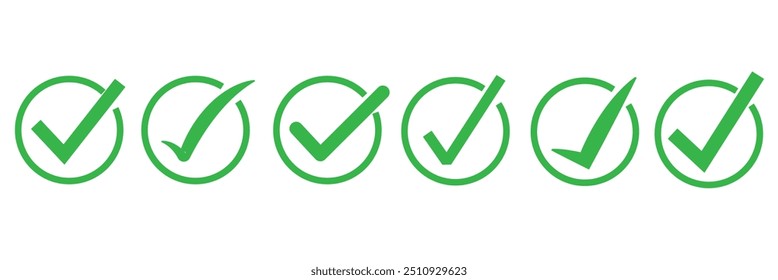 marcar, marcar, marcar, ícono, marca de verificación, lista, lista de comprobación, corregir, aprobar, caja, ok, círculo, confirmación, derecha, Vector, verde, forma, prueba, aislado, elegir, Web, Casilla de verificación, diseño, ilustración, éxito.