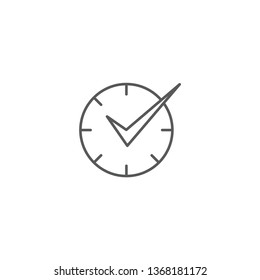Check Time Icon Logo Design Element isolated on white background