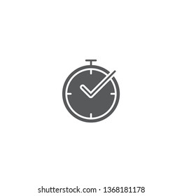 Check Time Icon Logo Design Element isolated on white background