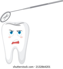 Check for tooth on white background illustration