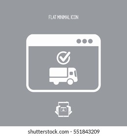 Check transport options on website - Vector flat icon