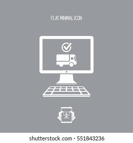 Check transport options on website - Vector flat icon