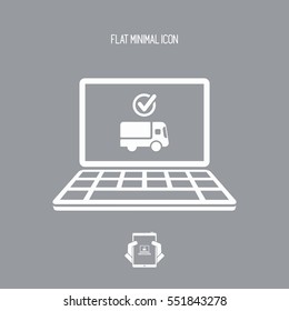 Check transport options on website - Vector flat icon